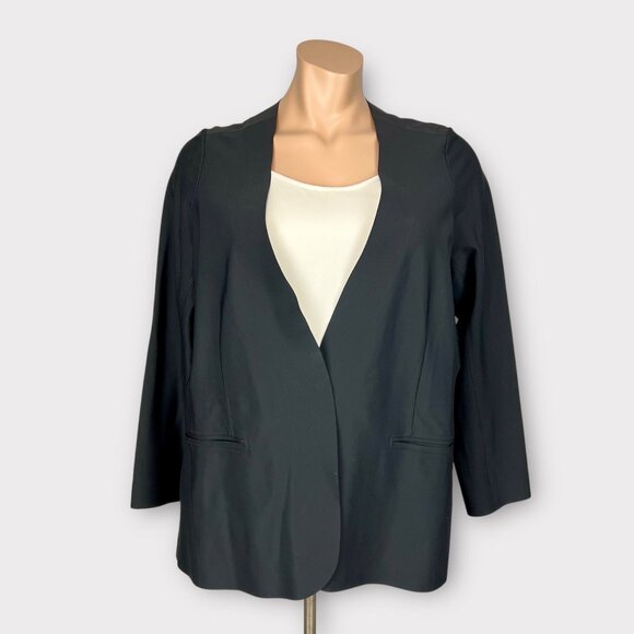 Athleta Womens Plus Avenues Blazer Jacket Black Euroluxe Stretch size 22 - Picture 5 of 16